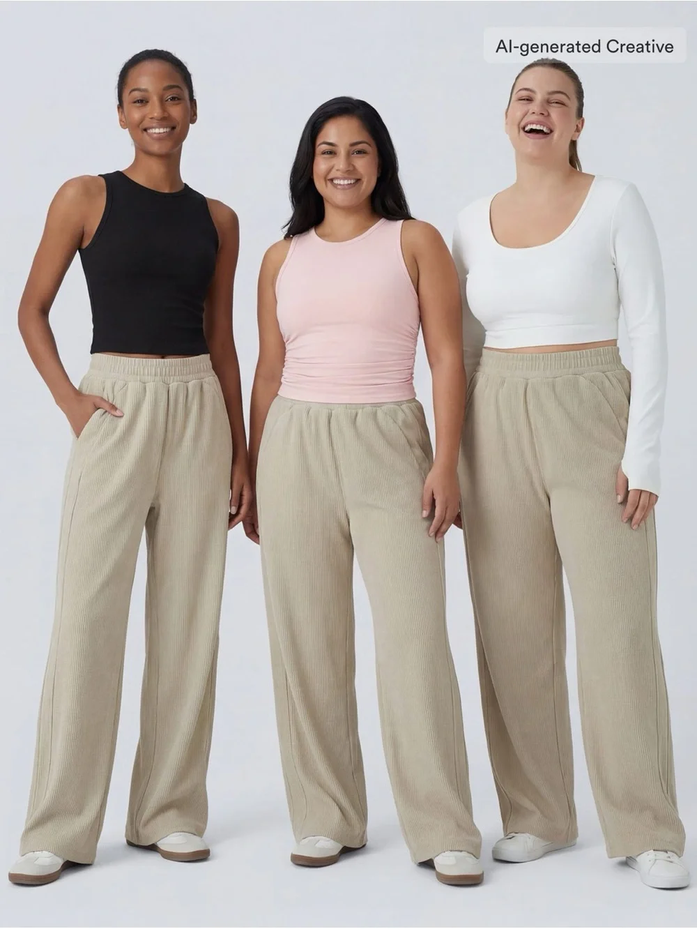 Halara High Waisted Pocket Straight Leg Baggy Corduroy Casual Pants Size Medium